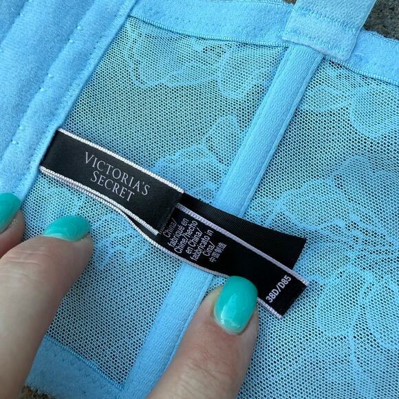 Victoria’s Secret 38D Very Sexy Blue Orange Poppy Shine Strap Corset Bra Bustier - Picture 7 of 8